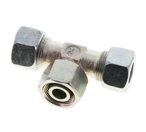15L Verzinkter Stahl T-Shape Schneidfitting mit Drehgelenk 315 bar NBR Einstellbar ISO 8434-1