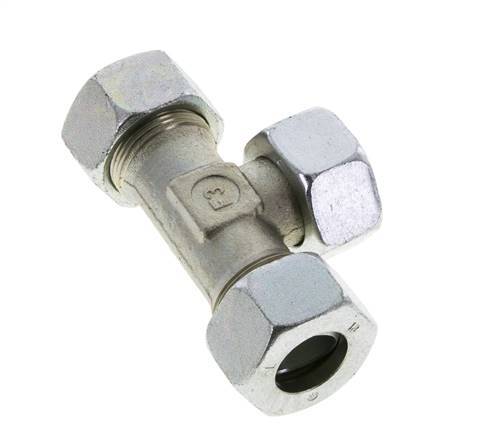18L Zink plated Steel T-Shape Tee Cutting Fitting with Swivel 315 bar NBR Adjustable ISO 8434-1