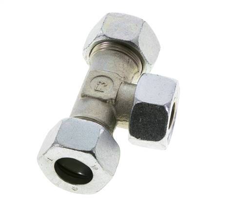 18L Zink plated Steel T-Shape Tee Cutting Fitting with Swivel 315 bar NBR Adjustable ISO 8434-1