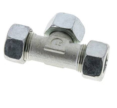 22L Zink plated Steel T-Shape Tee Cutting Fitting with Swivel 160 bar NBR Adjustable ISO 8434-1
