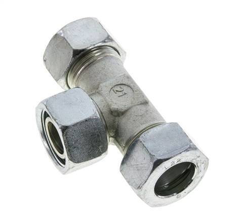 22L Verzinkter Stahl T-Shape Schneidfitting mit Drehgelenk 160 bar NBR Einstellbar ISO 8434-1