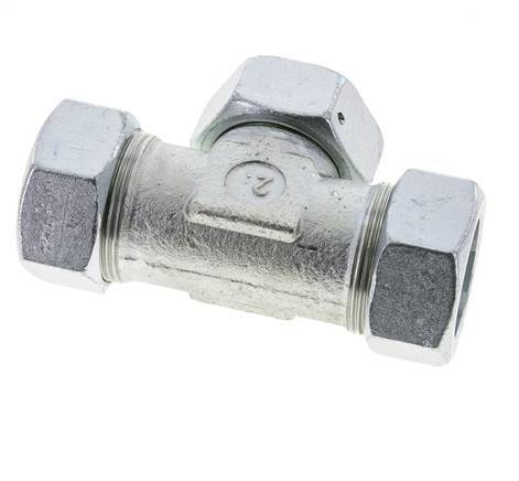 35L Verzinkter Stahl T-Shape Schneidfitting mit Drehgelenk 160 bar NBR Einstellbar ISO 8434-1