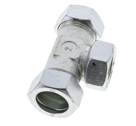 35L Verzinkter Stahl T-Shape Schneidfitting mit Drehgelenk 160 bar NBR Einstellbar ISO 8434-1