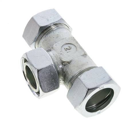 35L Verzinkter Stahl T-Shape Schneidfitting mit Drehgelenk 160 bar NBR Einstellbar ISO 8434-1