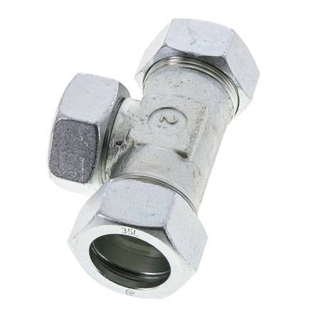 35L Verzinkter Stahl T-Shape Schneidfitting mit Drehgelenk 160 bar NBR Einstellbar ISO 8434-1