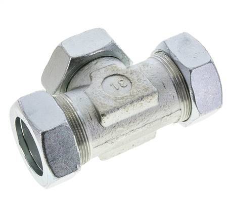 42L Verzinkter Stahl T-Shape Schneidfitting mit Drehgelenk 160 bar NBR Einstellbar ISO 8434-1