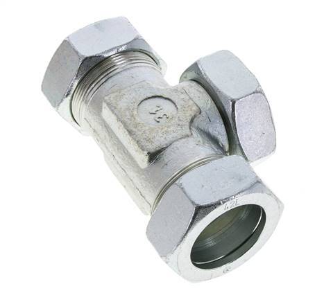 42L Verzinkter Stahl T-Shape Schneidfitting mit Drehgelenk 160 bar NBR Einstellbar ISO 8434-1