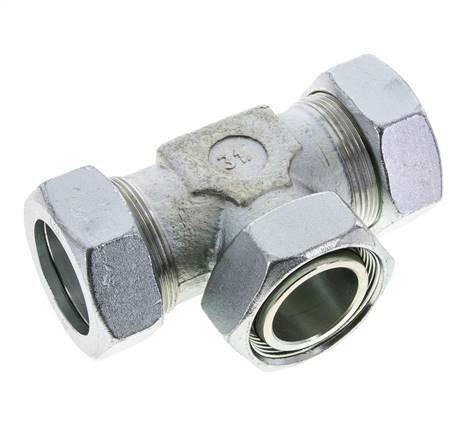 42L Verzinkter Stahl T-Shape Schneidfitting mit Drehgelenk 160 bar NBR Einstellbar ISO 8434-1