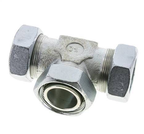 42L Verzinkter Stahl T-Shape Schneidfitting mit Drehgelenk 160 bar NBR Einstellbar ISO 8434-1