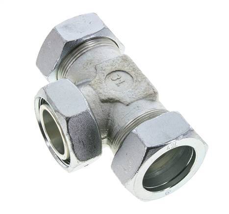 42L Verzinkter Stahl T-Shape Schneidfitting mit Drehgelenk 160 bar NBR Einstellbar ISO 8434-1