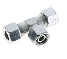 16S Zink plated Steel T-Shape Tee Cutting Fitting with Swivel 400 bar NBR Adjustable ISO 8434-1