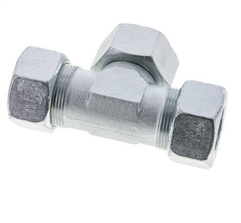 30S Verzinkter Stahl T-Stück Schneidfitting mit Drehgelenk 400 bar NBR Einstellbar ISO 8434-1