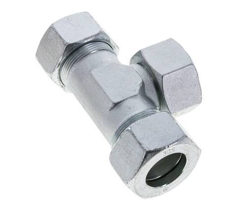 30S Verzinkter Stahl T-Stück Schneidfitting mit Drehgelenk 400 bar NBR Einstellbar ISO 8434-1