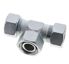 30S Verzinkter Stahl T-Stück Schneidfitting mit Drehgelenk 400 bar NBR Einstellbar ISO 8434-1
