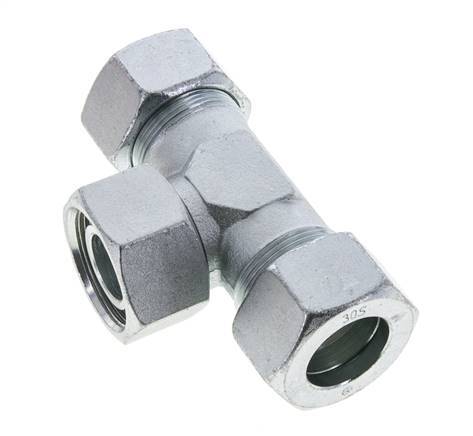 30S Verzinkter Stahl T-Stück Schneidfitting mit Drehgelenk 400 bar NBR Einstellbar ISO 8434-1