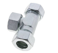 30S Verzinkter Stahl T-Stück Schneidfitting mit Drehgelenk 400 bar NBR Einstellbar ISO 8434-1