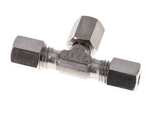 6L Edelstahl T-Shape T-Schneidfitting mit Drehgelenk 315 bar FKM Einstellbar ISO 8434-1