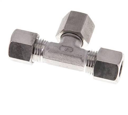 10L Edelstahl T-Shape T-Schneidfitting mit Drehgelenk 315 bar FKM Einstellbar ISO 8434-1