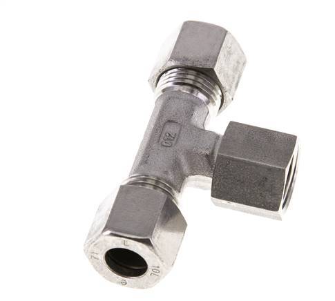 10L Edelstahl T-Shape T-Schneidfitting mit Drehgelenk 315 bar FKM Einstellbar ISO 8434-1