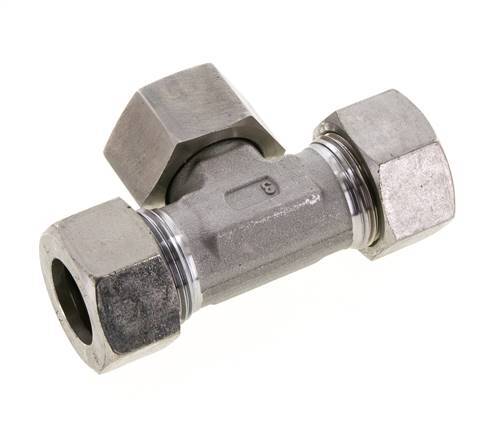 22L Edelstahl T-Shape T-Schneidfitting mit Drehgelenk 160 bar FKM Einstellbar ISO 8434-1