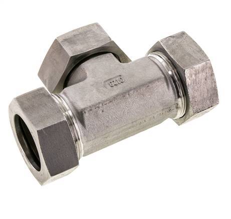 42L Edelstahl T-Shape T-Schneidfitting mit Drehgelenk 160 bar FKM Einstellbar ISO 8434-1