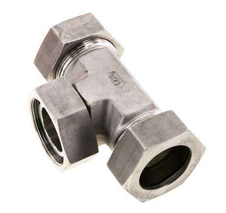 42L Edelstahl T-Shape T-Schneidfitting mit Drehgelenk 160 bar FKM Einstellbar ISO 8434-1