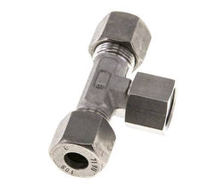 10S Edelstahl T-Stück Schneidverschraubung mit Drehgelenk 630 bar FKM Einstellbar ISO 8434-1