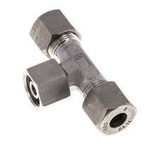 10S Edelstahl T-Stück Schneidverschraubung mit Drehgelenk 630 bar FKM Einstellbar ISO 8434-1