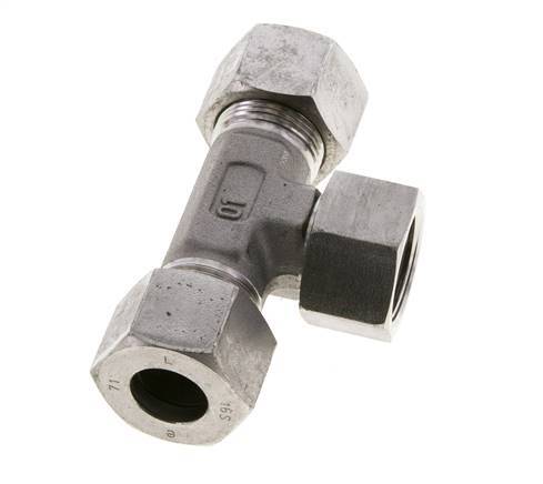 16S Edelstahl T-Stück Schneidverschraubung mit Drehgelenk 400 bar FKM Einstellbar ISO 8434-1