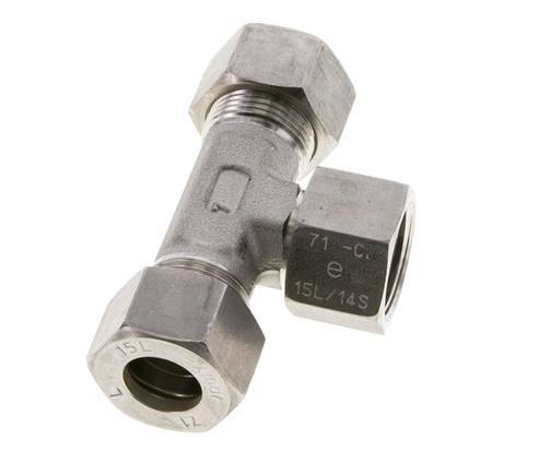 15L Edelstahl T-Shape T-Verschraubung mit Drehgelenk 315 bar FKM Einstellbar ISO 8434-1