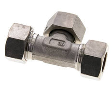18L Stainless Steel T-Shape Tee Compression Fitting with Swivel 315 bar FKM Adjustable ISO 8434-1