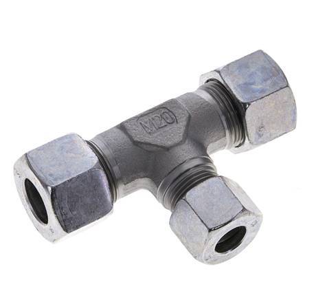 12S & 16S Zink plated Steel T-Shape Tee Cutting Fitting 400 bar ISO 8434-1