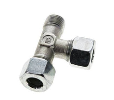 12L & M16x1.5 (con) Zink Plated Steel Right Angle Tee Cutting Fitting with Male Threads 315 bar ISO 8434-1