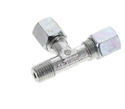 6S & M12x1,5 (con) Verzinkter Stahl rechtwinkliges T-Stück mit Außengewinde 630 bar ISO 8434-1