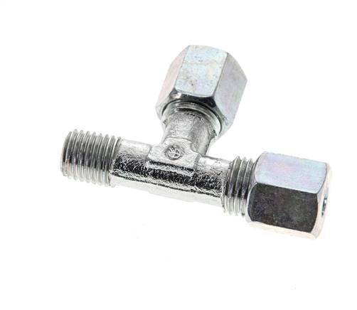 6S & M12x1,5 (con) Verzinkter Stahl rechtwinkliges T-Stück mit Außengewinde 630 bar ISO 8434-1