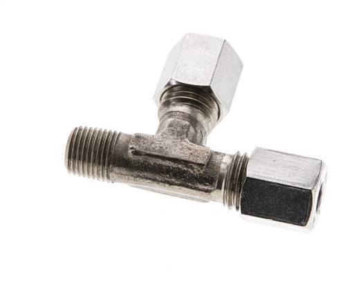 6L & M10x1 (con) Stainless Steel Right Angle Tee Cutting Fitting with Male Threads 315 bar ISO 8434-1