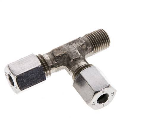 6L & M10x1 (con) rechtwinkliges T-Stück aus Edelstahl mit Außengewinde 315 bar ISO 8434-1