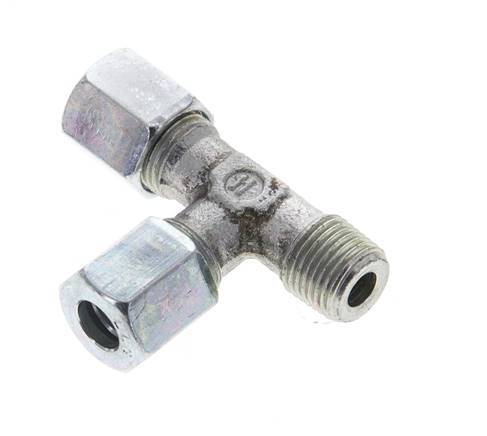 6LL & R1/8'' Zink Plated Steel Right Angle Tee Cutting Fitting with Male Threads 100 bar ISO 8434-1