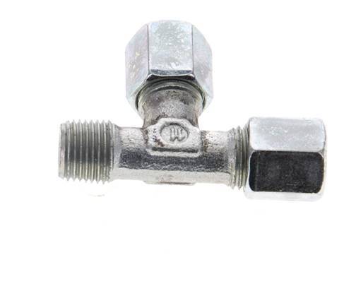 6LL & R1/8'' Zink Plated Steel Right Angle Tee Cutting Fitting with Male Threads 100 bar ISO 8434-1