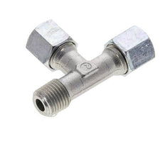 8L & R1/4'' Zink Plated Steel Right Angle Tee Cutting Fitting with Male Threads 315 bar ISO 8434-1