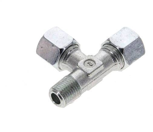 10L & R1/4'' Zink Plated Steel Right Angle Tee Cutting Fitting with Male Threads 315 bar ISO 8434-1