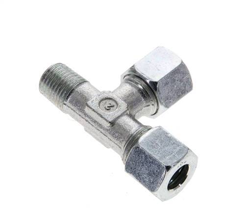 10L & R1/4'' Zink Plated Steel Right Angle Tee Cutting Fitting with Male Threads 315 bar ISO 8434-1