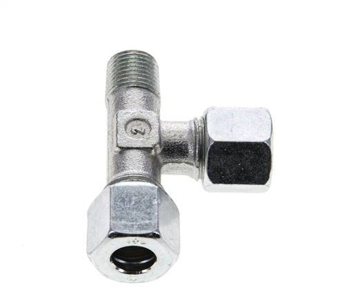 10L & R1/4'' Zink Plated Steel Right Angle Tee Cutting Fitting with Male Threads 315 bar ISO 8434-1
