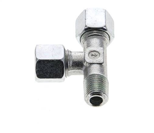 10L & R1/4'' Zink Plated Steel Right Angle Tee Cutting Fitting with Male Threads 315 bar ISO 8434-1