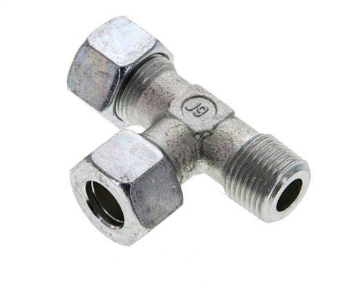 15L & R1/2'' Zink Plated Steel Right Angle Tee Cutting Fitting with Male Threads 315 bar ISO 8434-1