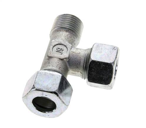 15L & R1/2'' Zink Plated Steel Right Angle Tee Cutting Fitting with Male Threads 315 bar ISO 8434-1