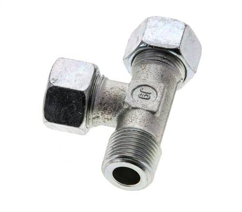 15L & R1/2'' Zink Plated Steel Right Angle Tee Cutting Fitting with Male Threads 315 bar ISO 8434-1