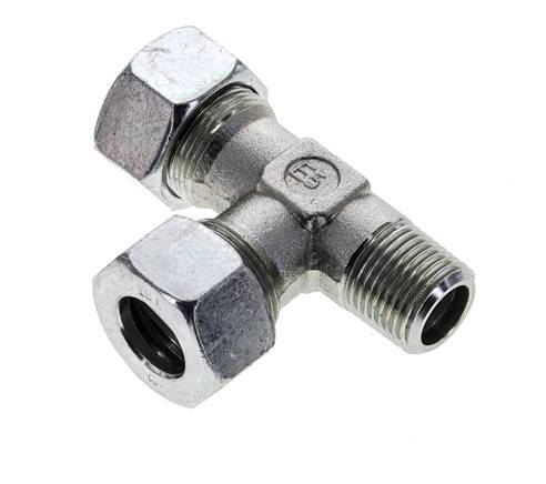 18L & R1/2'' Zink Plated Steel Right Angle Tee Cutting Fitting with Male Threads 315 bar ISO 8434-1