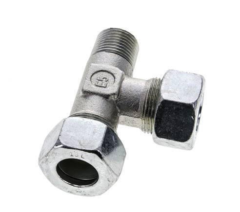 18L & R1/2'' Zink Plated Steel Right Angle Tee Cutting Fitting with Male Threads 315 bar ISO 8434-1