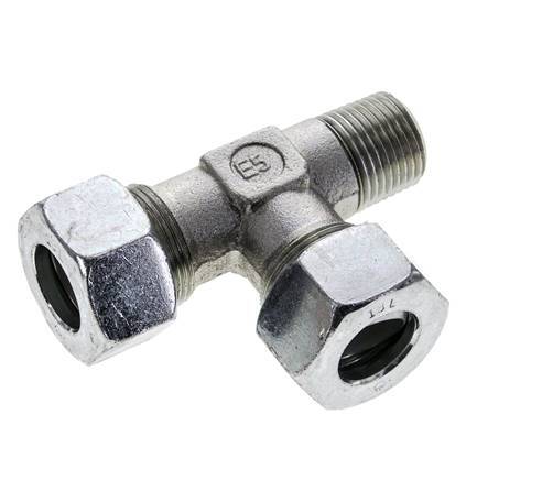 18L & R1/2'' Zink Plated Steel Right Angle Tee Cutting Fitting with Male Threads 315 bar ISO 8434-1